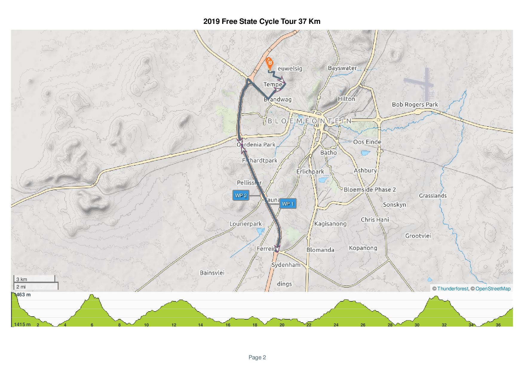 37 km route map